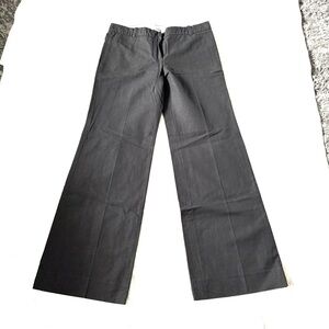 Chloe Linen Blend Black Wide-Leg Trousers EU 40